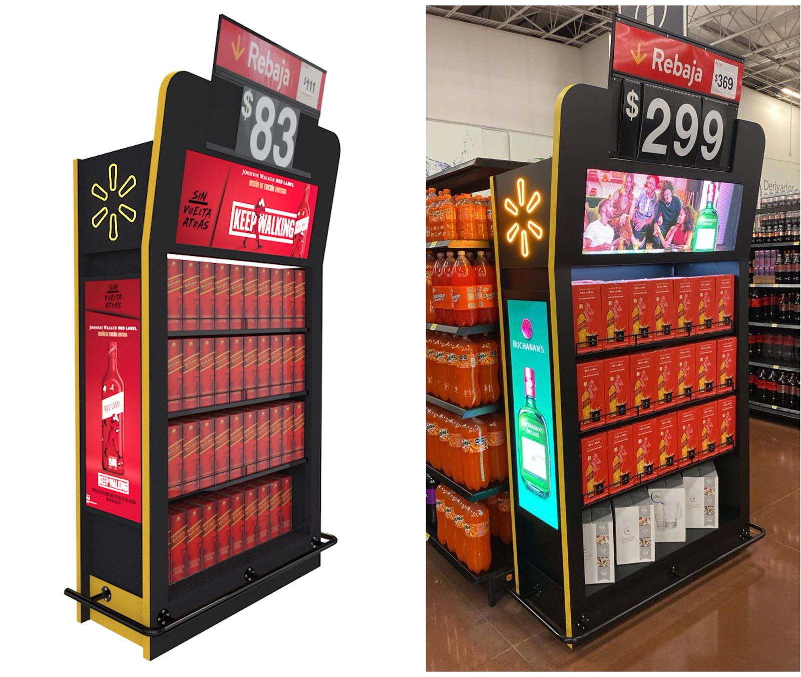 Exhibidor con pantalla digital integrada